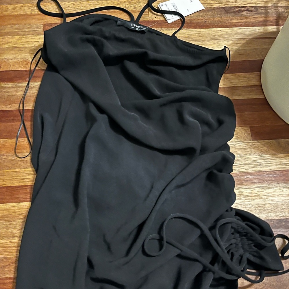 Sophie rue black strappy mini dress. NWT